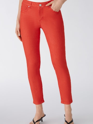 OUI Slim fit Pants 'BAXTOR' in Red: front