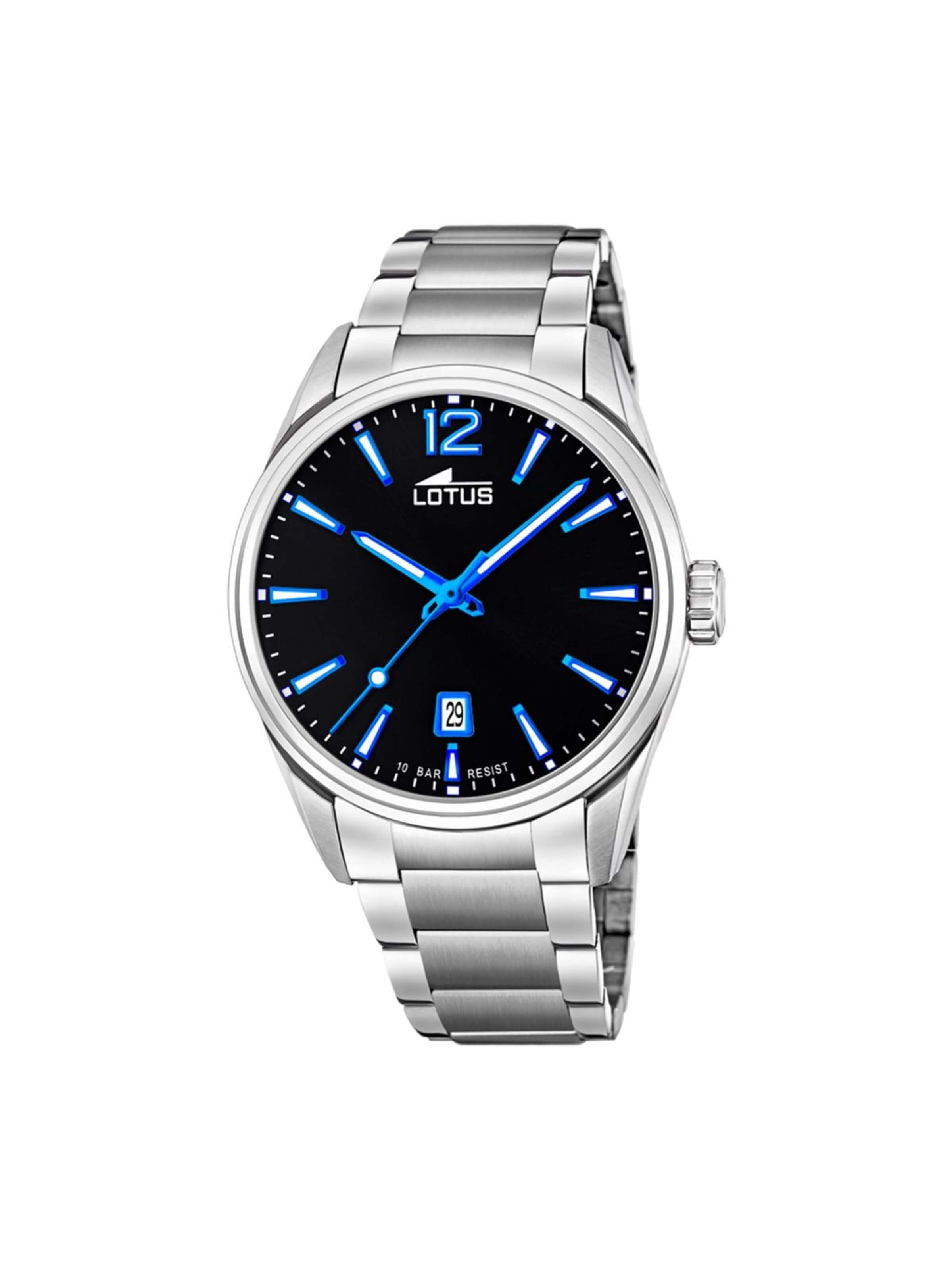 Lotus Analoog horloge in Zwart: voorkant