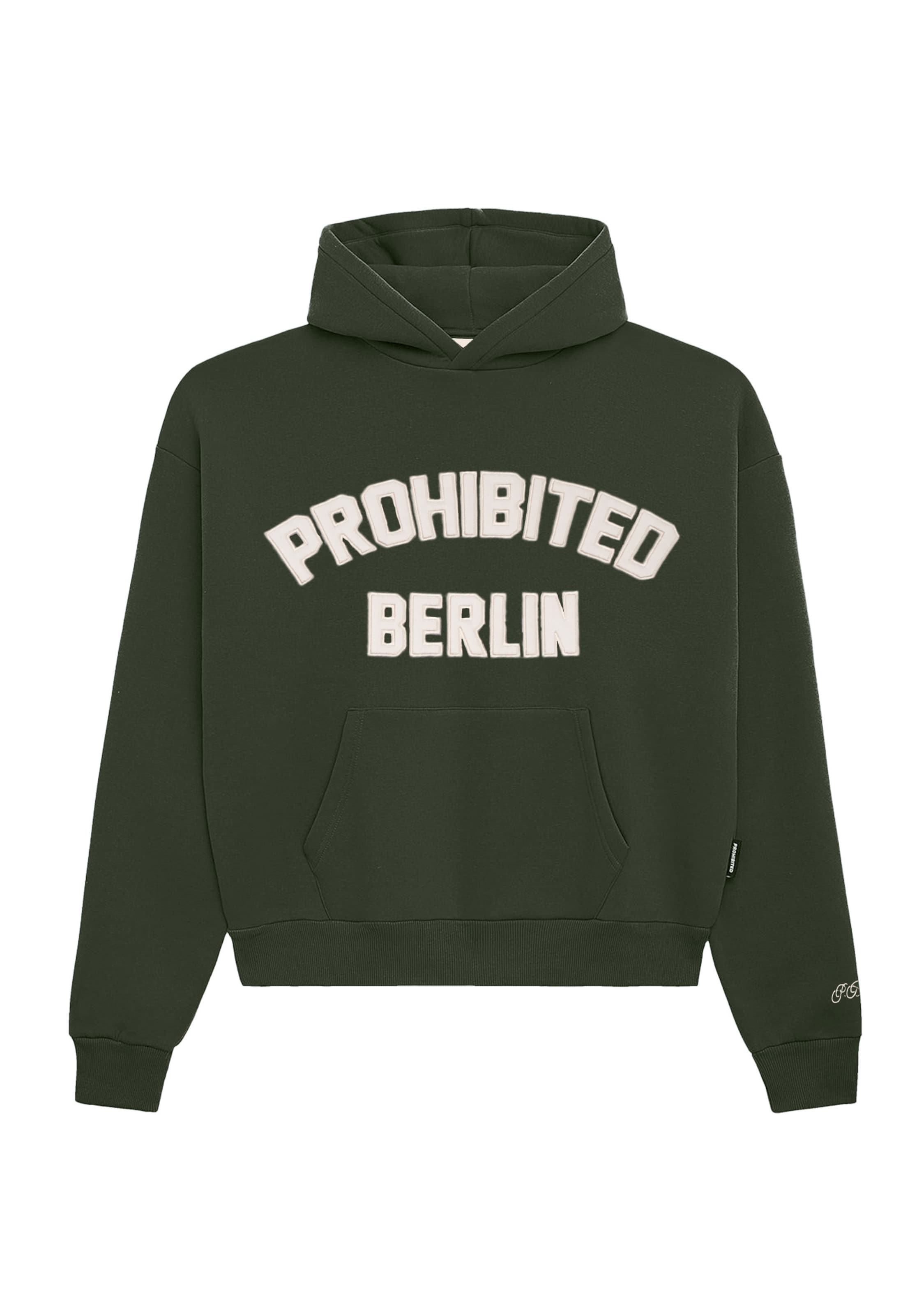 Sweat-shirt 'Berlin' Prohibited en vert : devant