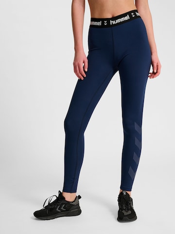 Hummel Slimfit Sportbroek in Blauw