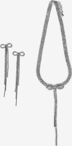 PIECES Jewelry Set 'NUSIKA' in Silver: front
