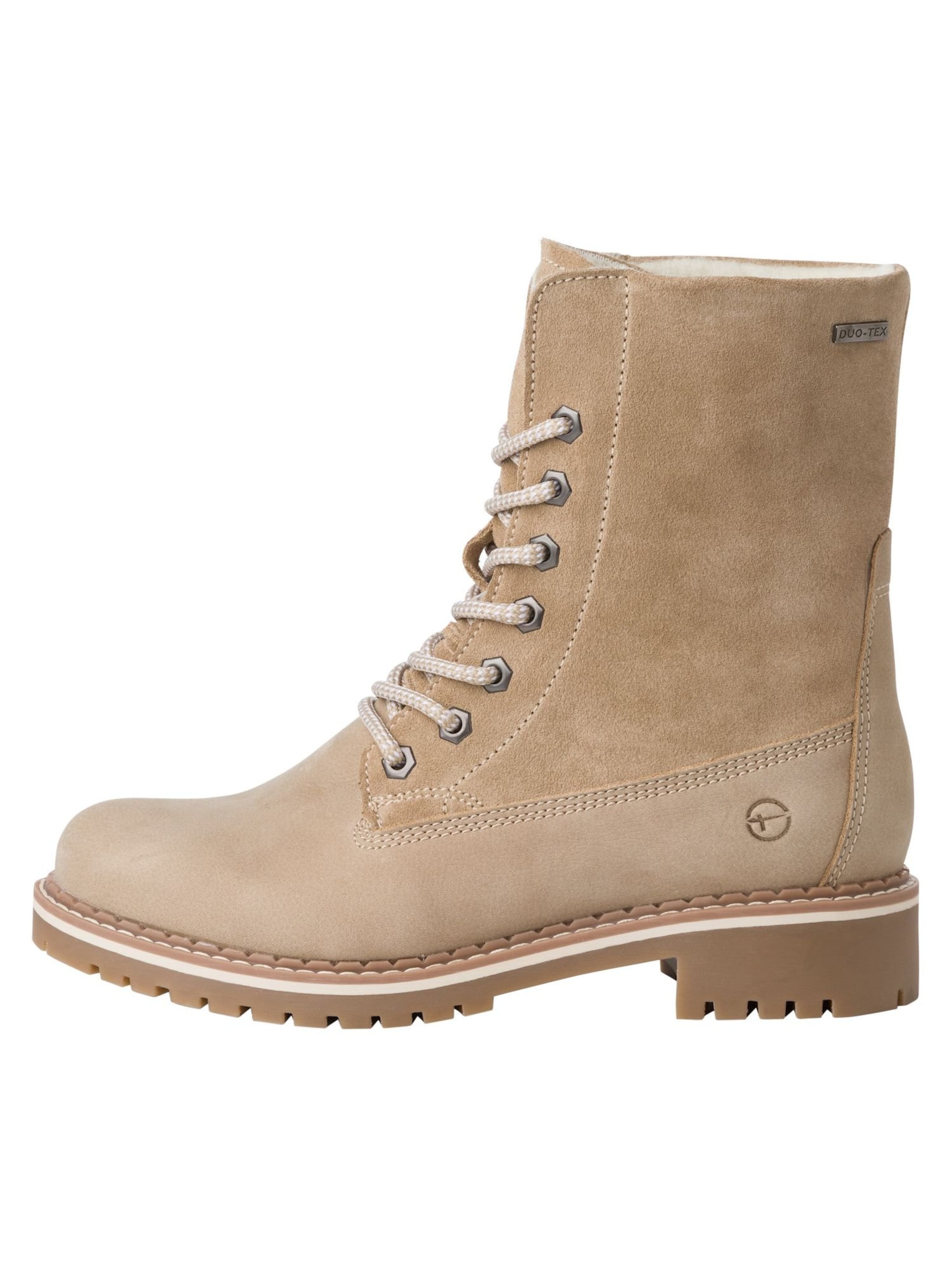 Tamaris Lace-up bootie in Beige