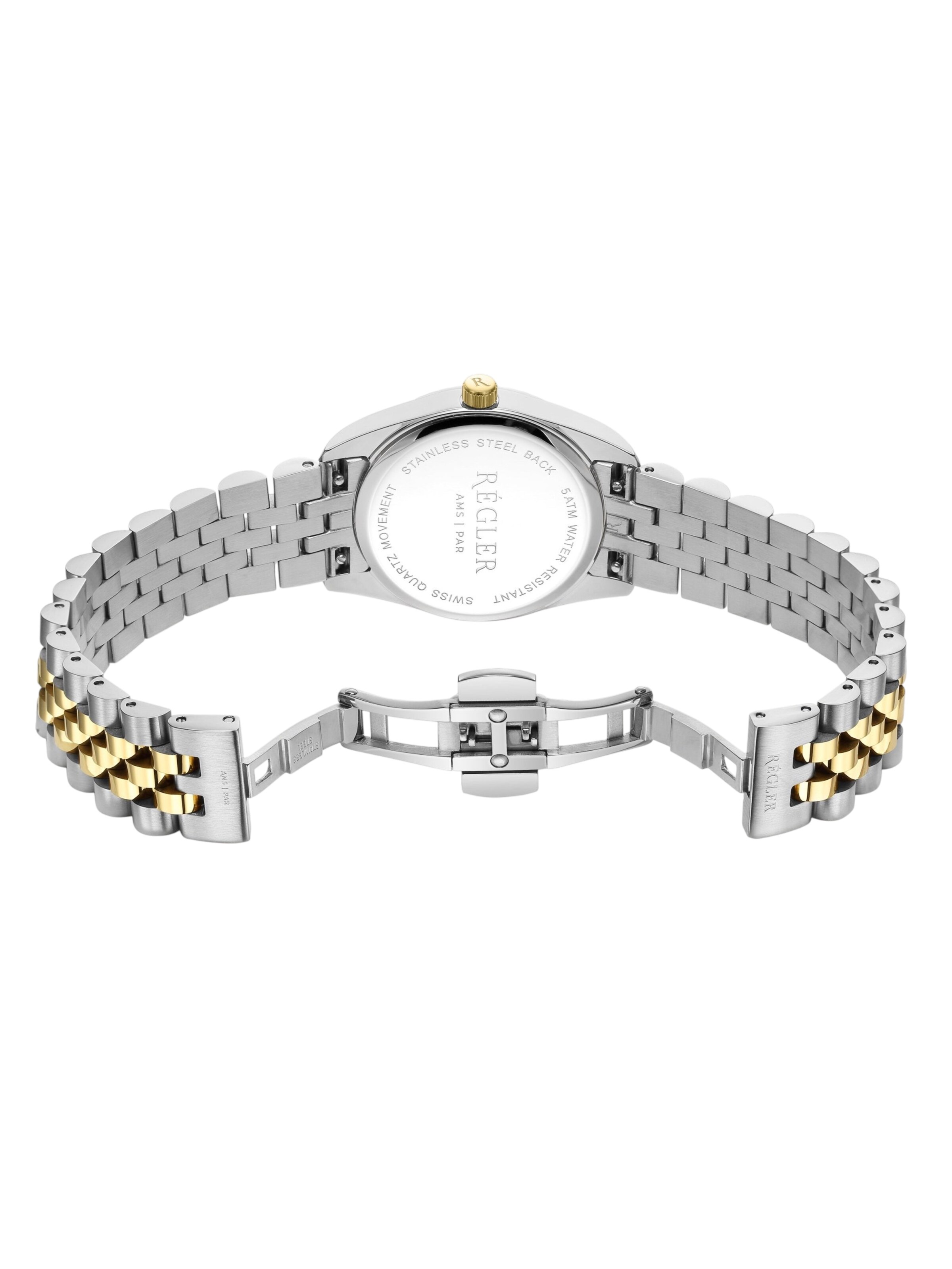 Régler - Relógios analógicos 'Régler Liberté Steel Bi-Colour Silver / Gold - Coffee' em ouro