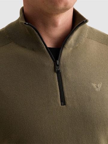 PME Legend Pullover 'Pullover in 100% cotton with half-zip' i grøn