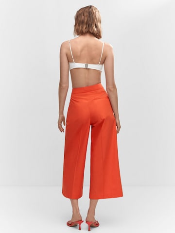 MANGO Široke hlačnice Hlače na rob 'Pope' | oranžna barva