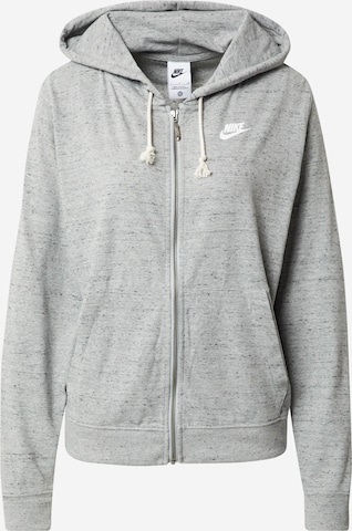 Nike Sportswear Кофта на молнии в Серый: спереди