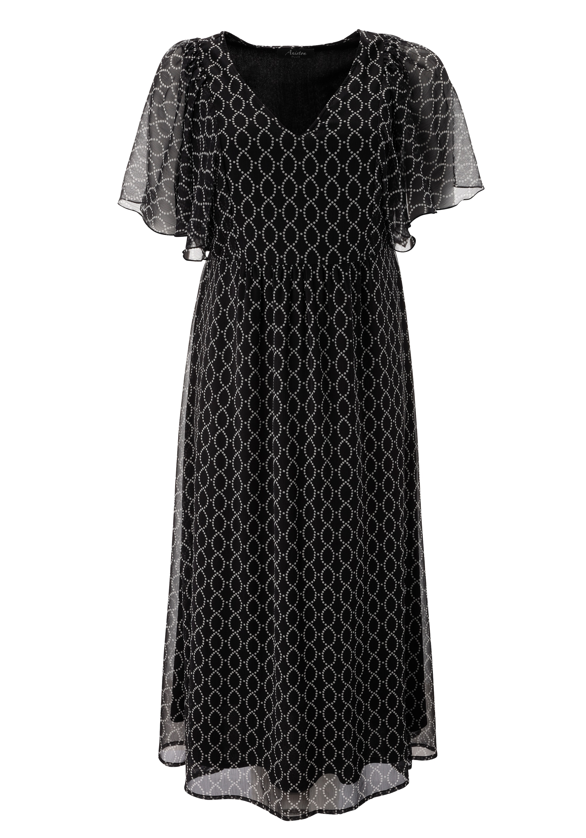 Aniston Kleid in hellgrau / schwarz, Produktansicht