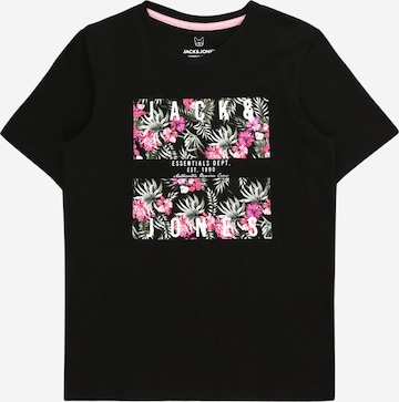 T-Shirt 'CHILL' Jack & Jones Junior en noir : devant