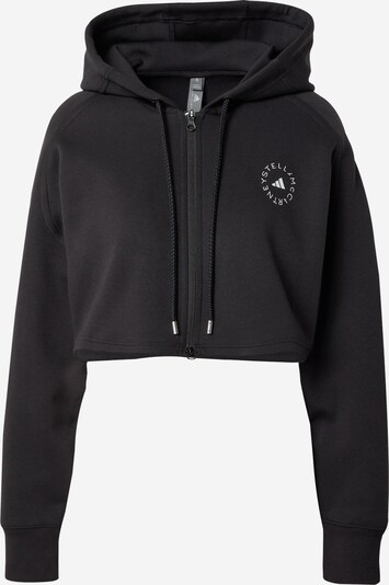 Bluză cu fermoar sport adidas by Stella McCartney pe negru / alb, Vizualizare produs