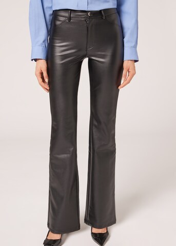 CALZEDONIA Flared Leggings 'THERMO' in Schwarz: Vorderseite