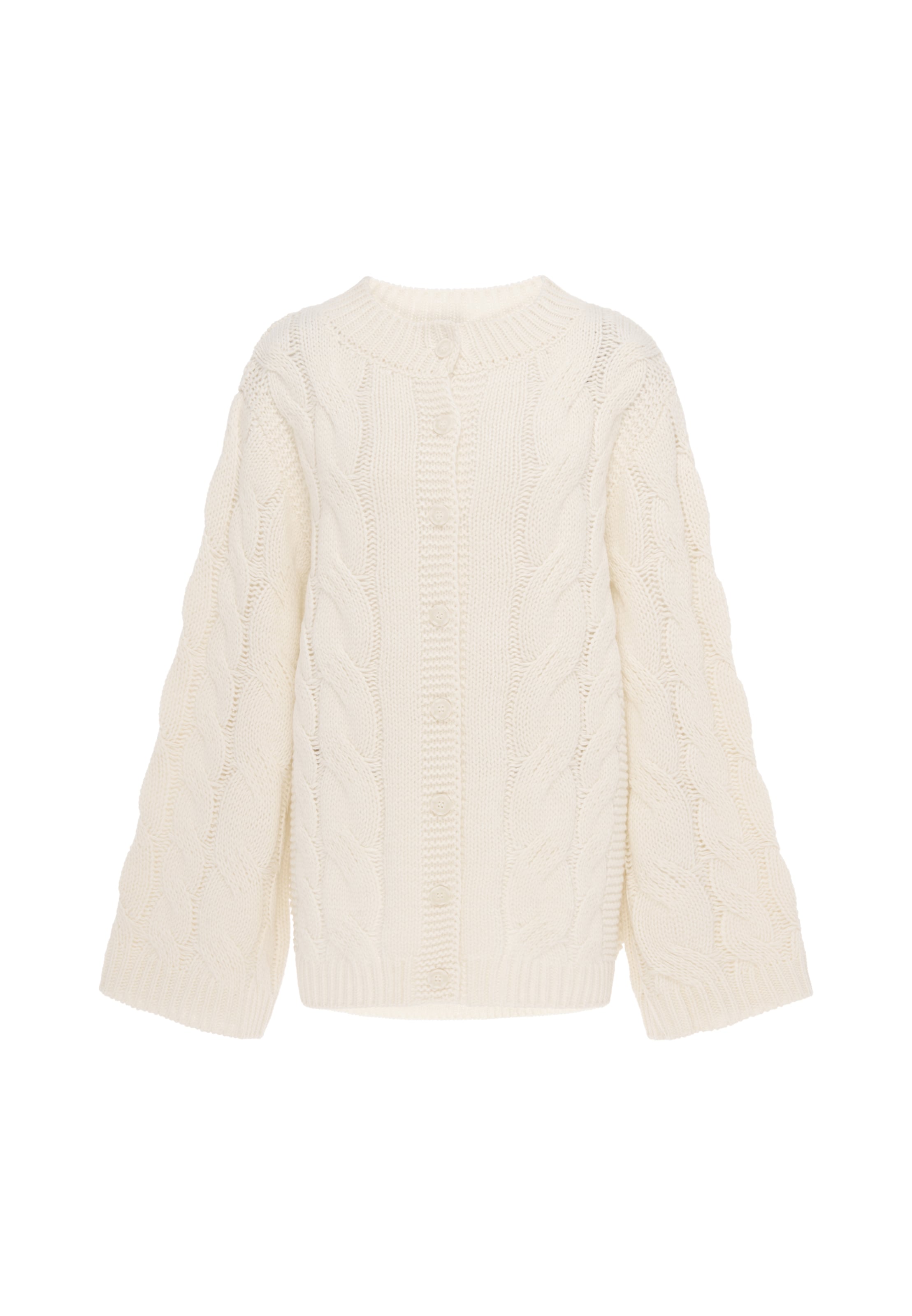 DreiMaster Vintage Knit Cardigan in White: front