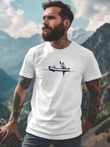 Neverless Shirt 'Bär Kanu' in White