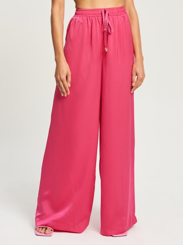 Tussah Wide leg Broek 'VERA' in Roze: voorkant