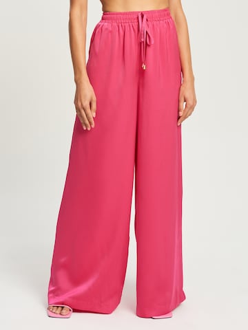 Tussah Wide leg Broek 'VERA' in Roze: voorkant