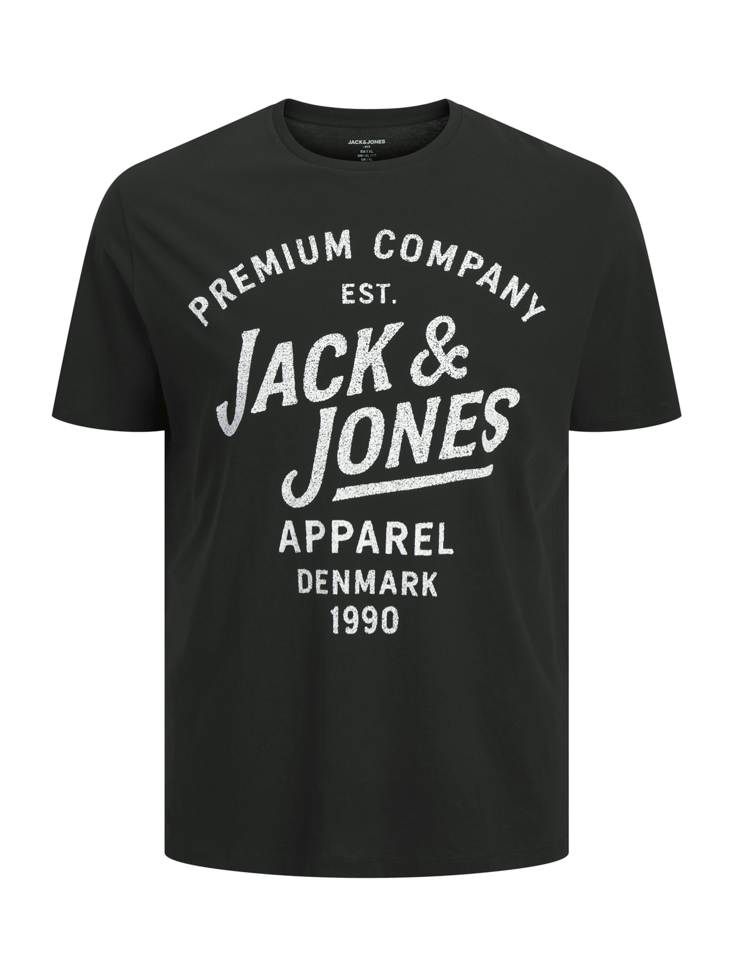 Jack & Jones Plus Μπλουζάκι 'JPRBLUZANE' σε μαύρο: μπροστά