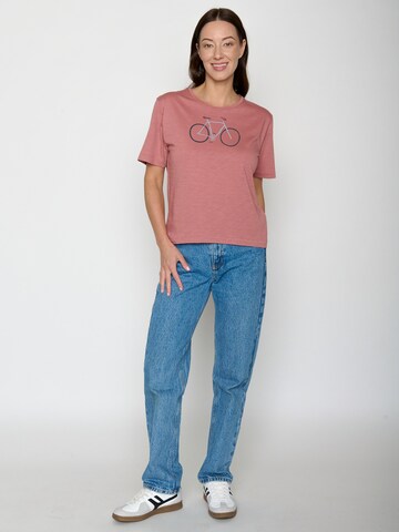 GREENBOMB T-Shirt 'Nova Bike Handdrawn' in Pink