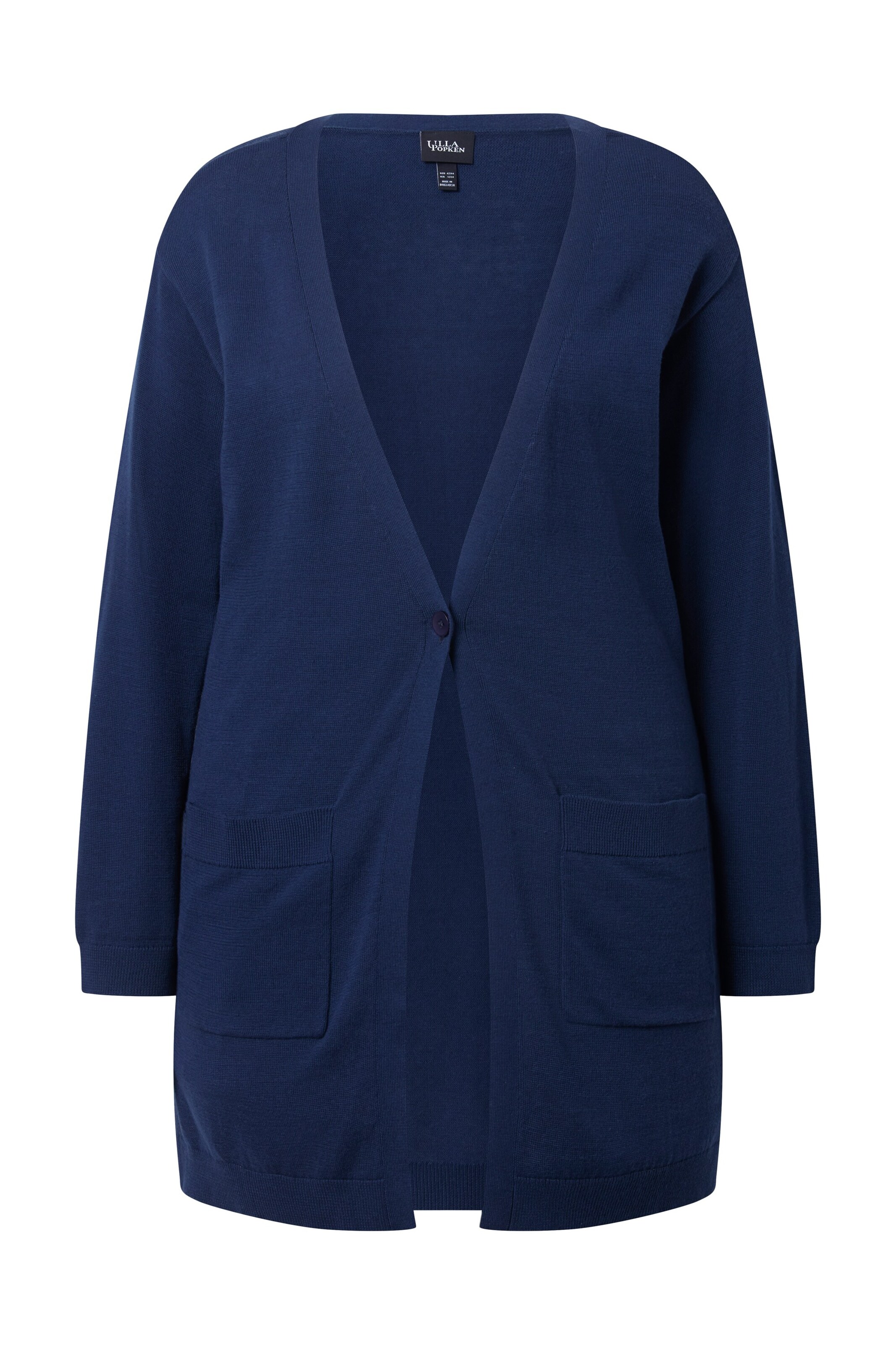 Ulla Popken Gebreid vest in Blauw: voorkant