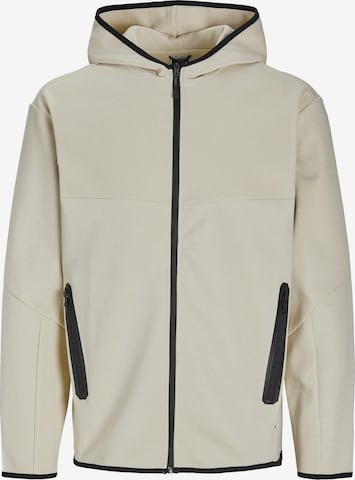 JACK & JONES Sweatjacke 'Fusion' in Beige: Vorderseite