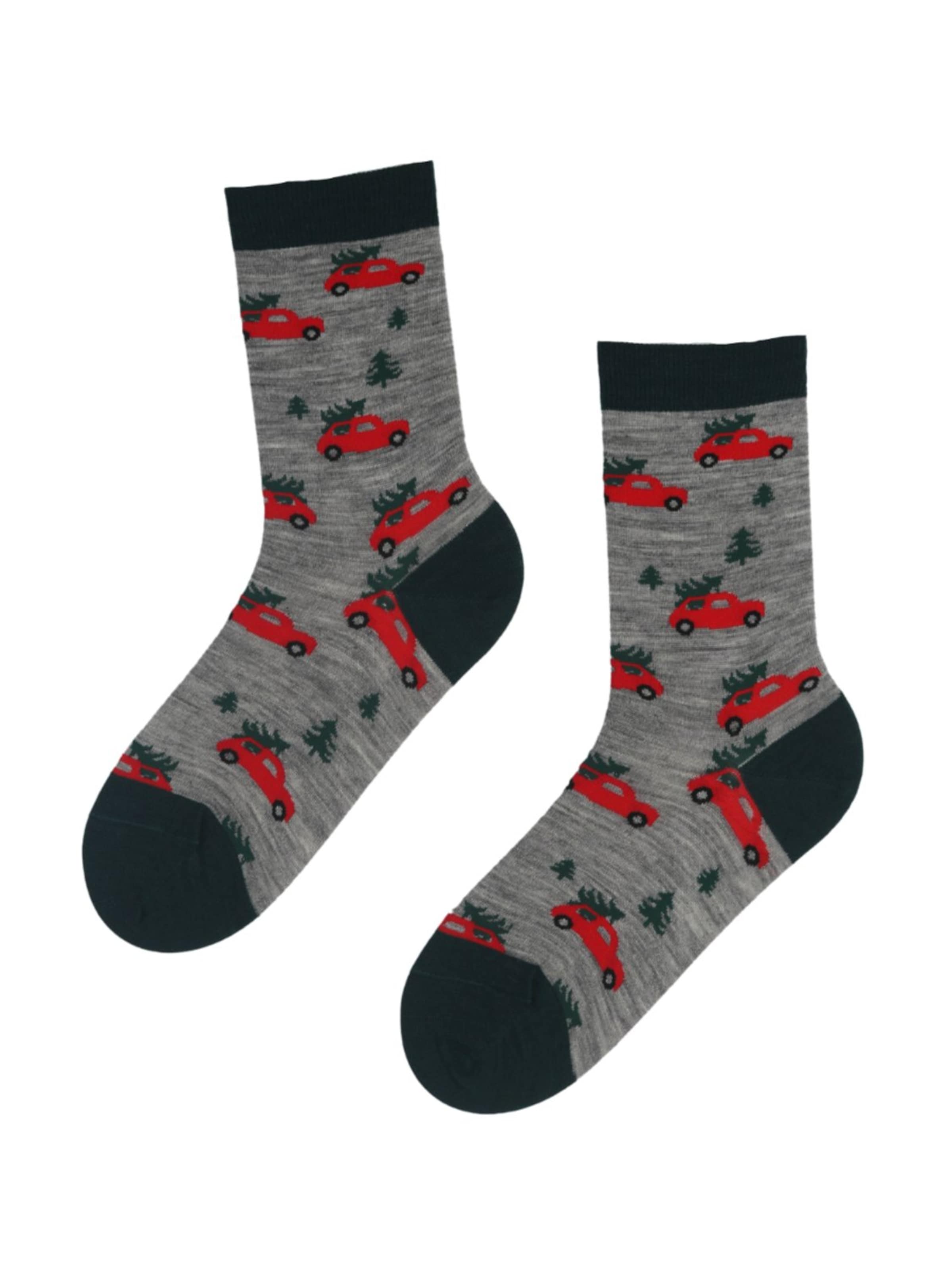 Calzino 'CAR PLAY merino wool socks with cars' di Sokisahtel in colori misti: frontale