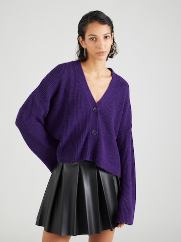 DRYKORN Knit Cardigan 'Savin' in Purple: front