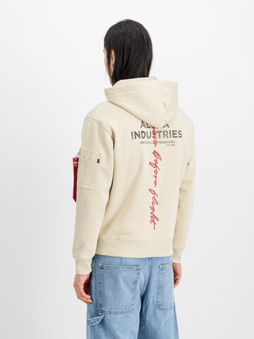 Sweat-shirt ALPHA INDUSTRIES en beige : devant
