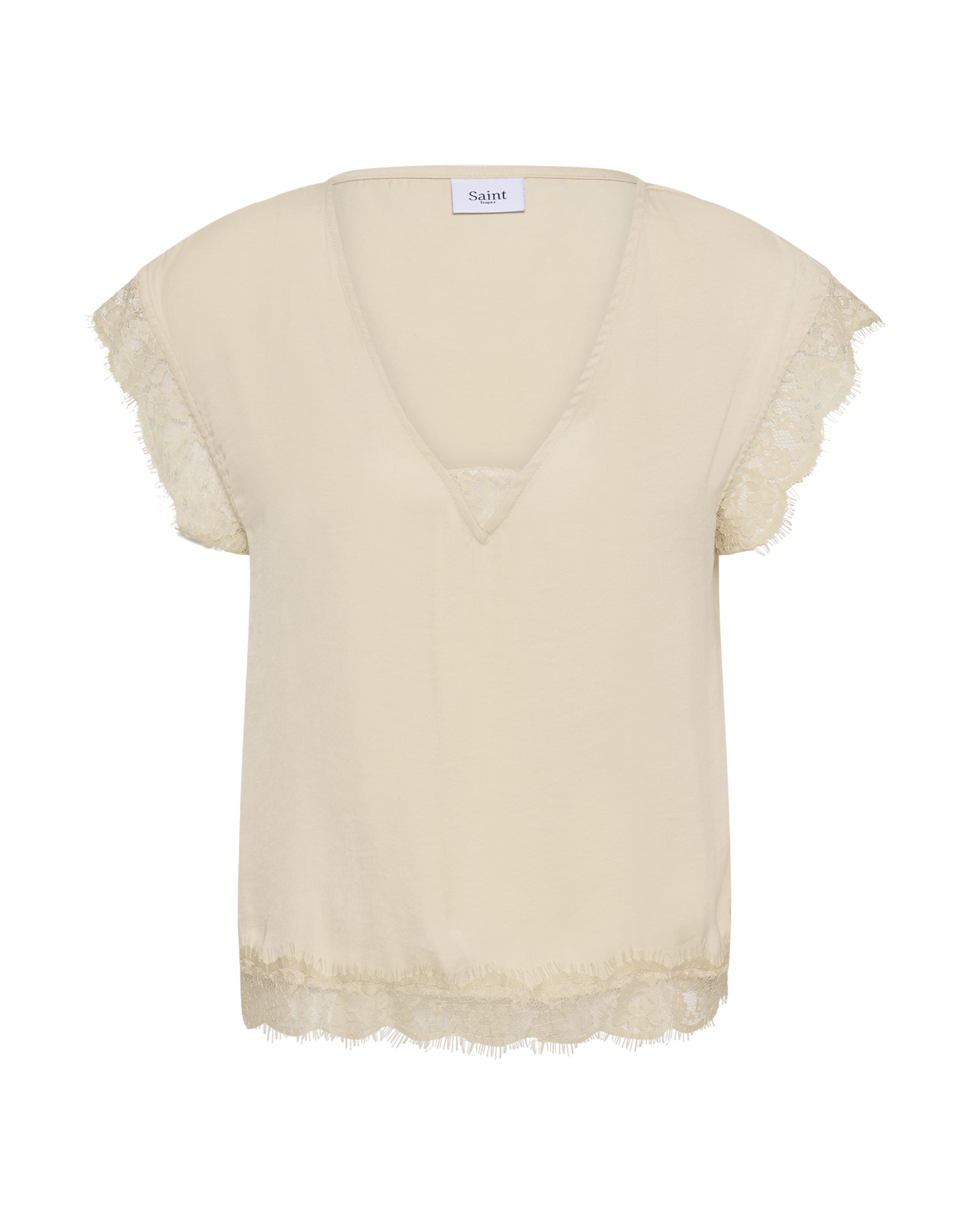 SAINT TROPEZ Bluse 'PigaoSZ' in Beige: Vorderseite
