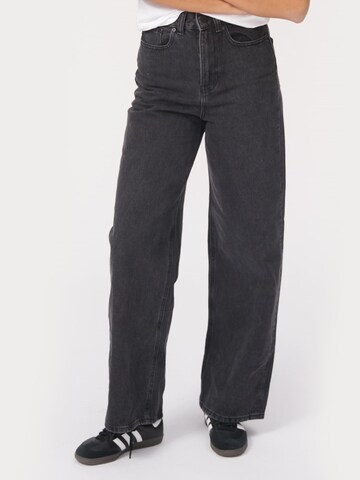 TeeShoppen Wide leg Jeans in Black: front