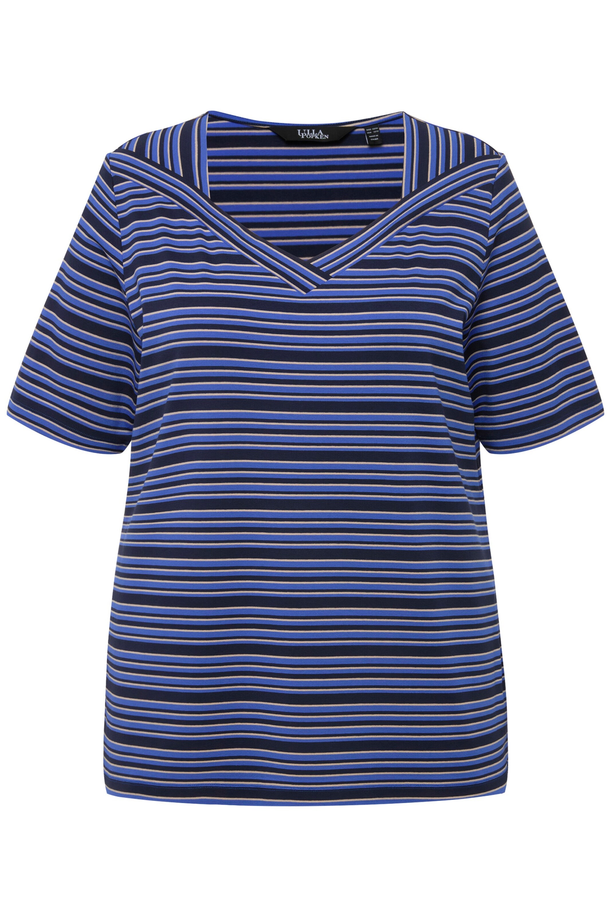 T-shirt Ulla Popken en bleu : devant