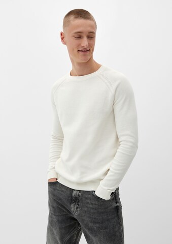 Pull-over QS en blanc : devant