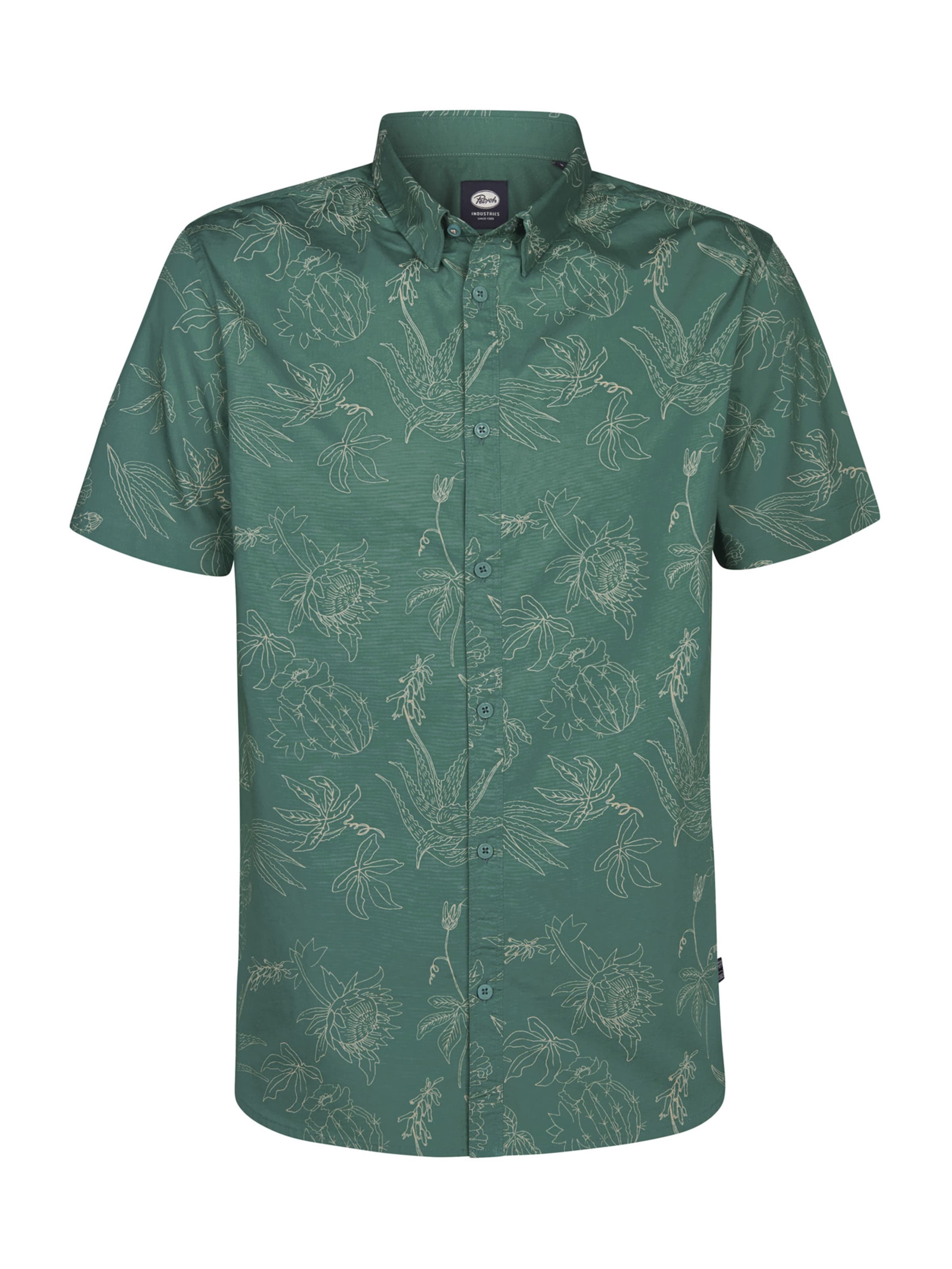 Petrol Industries Слим Рубашка в Зеленый: спереди