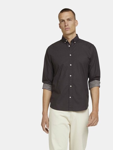 TOM TAILOR Regular fit Button Up Shirt in Black