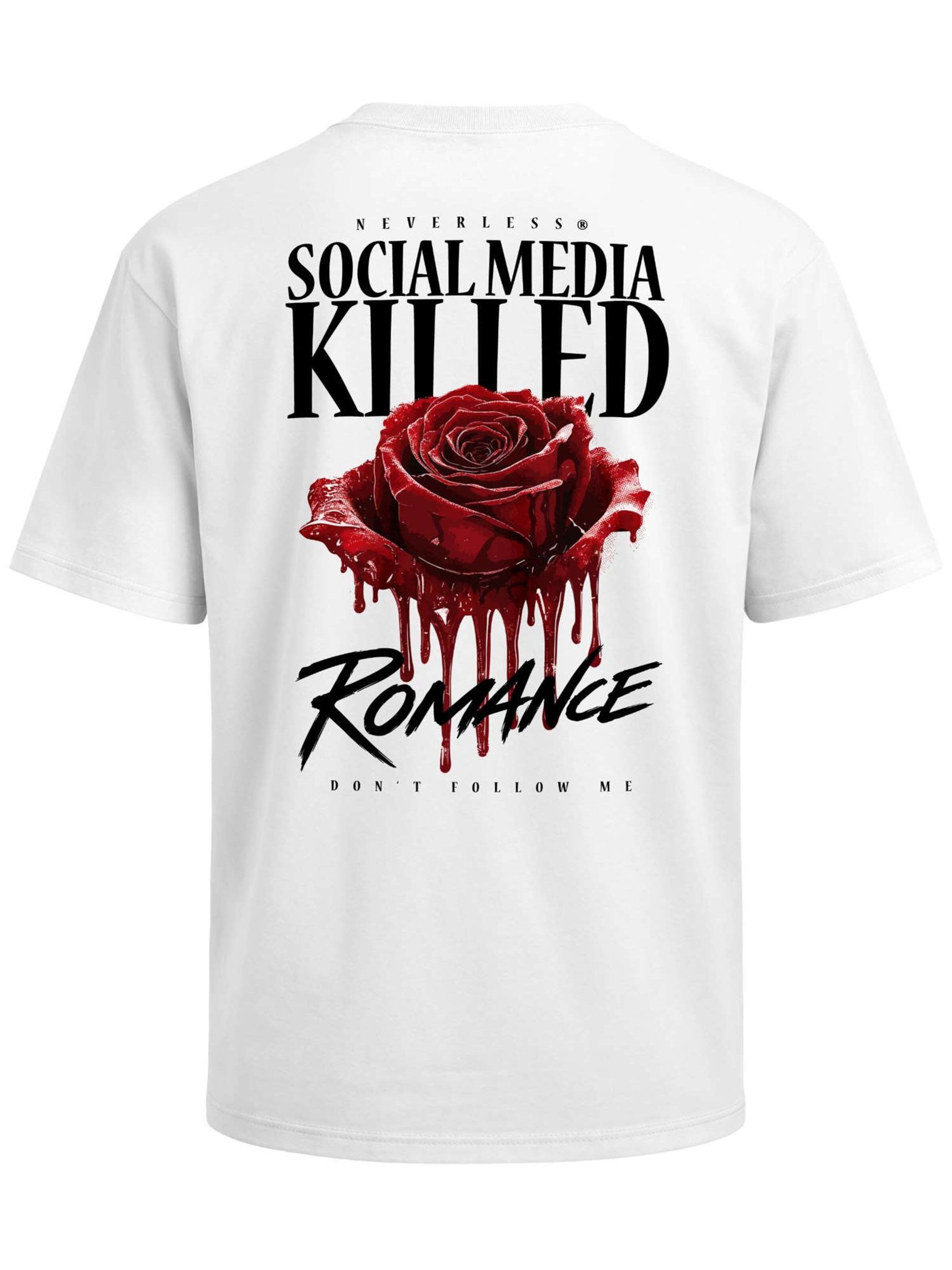 Neverless Shirt 'Romance' in Weiß: Vorderseite