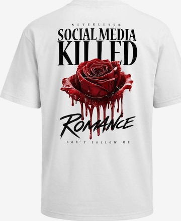 Neverless Shirt 'Romance' in Weiß: Vorderseite