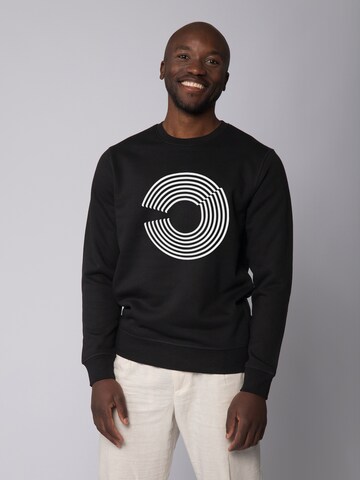 Watapparel Sweatshirt ' Abstract 01 ' in Zwart: voorkant