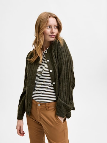 SELECTED FEMME Knit Cardigan 'Mola' in Green