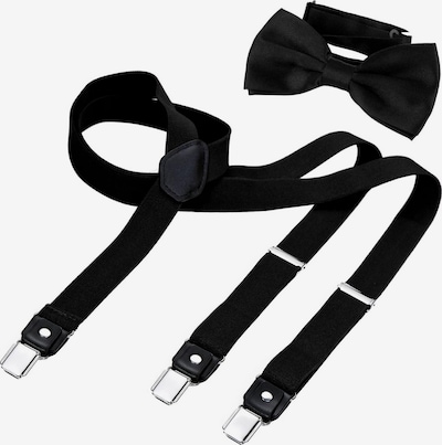 DonDon Suspenders 'DonDon Hosenträger 2,5 cm breit und Fliege handgefertigt für Hochzeit, Party, Smoking, Braun' in XS-XL in Black, Item view