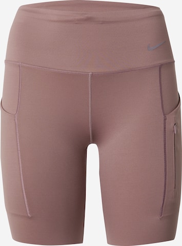 NIKE Skinny Sportbroek 'GO' in Lila: voorkant