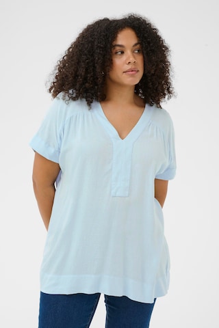 KAFFE CURVE Bluse 'KCmille' in Blau: Vorderseite