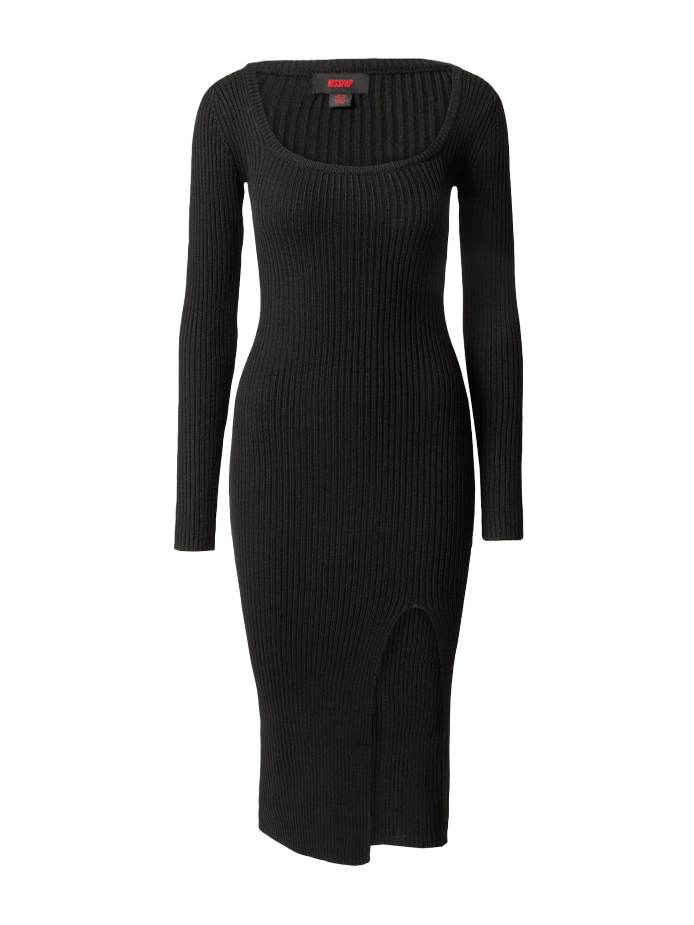 Misspap Pletené šaty - Čierna: predná strana