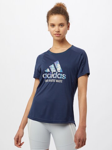 ADIDAS SPORTSWEARregular Tehnička sportska majica - plava boja: prednji dio