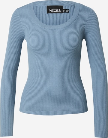 Pull-over PIECES en bleu : devant