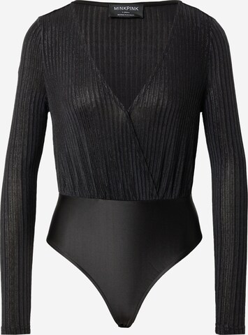 MINKPINK Shirt bodysuit 'LEILA' in Black: front