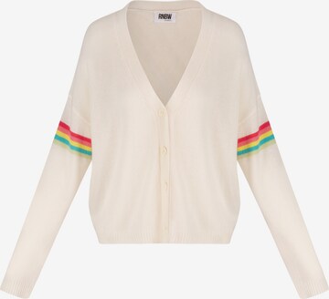 Rainbow Cashmere Knit Cardigan in Beige: front