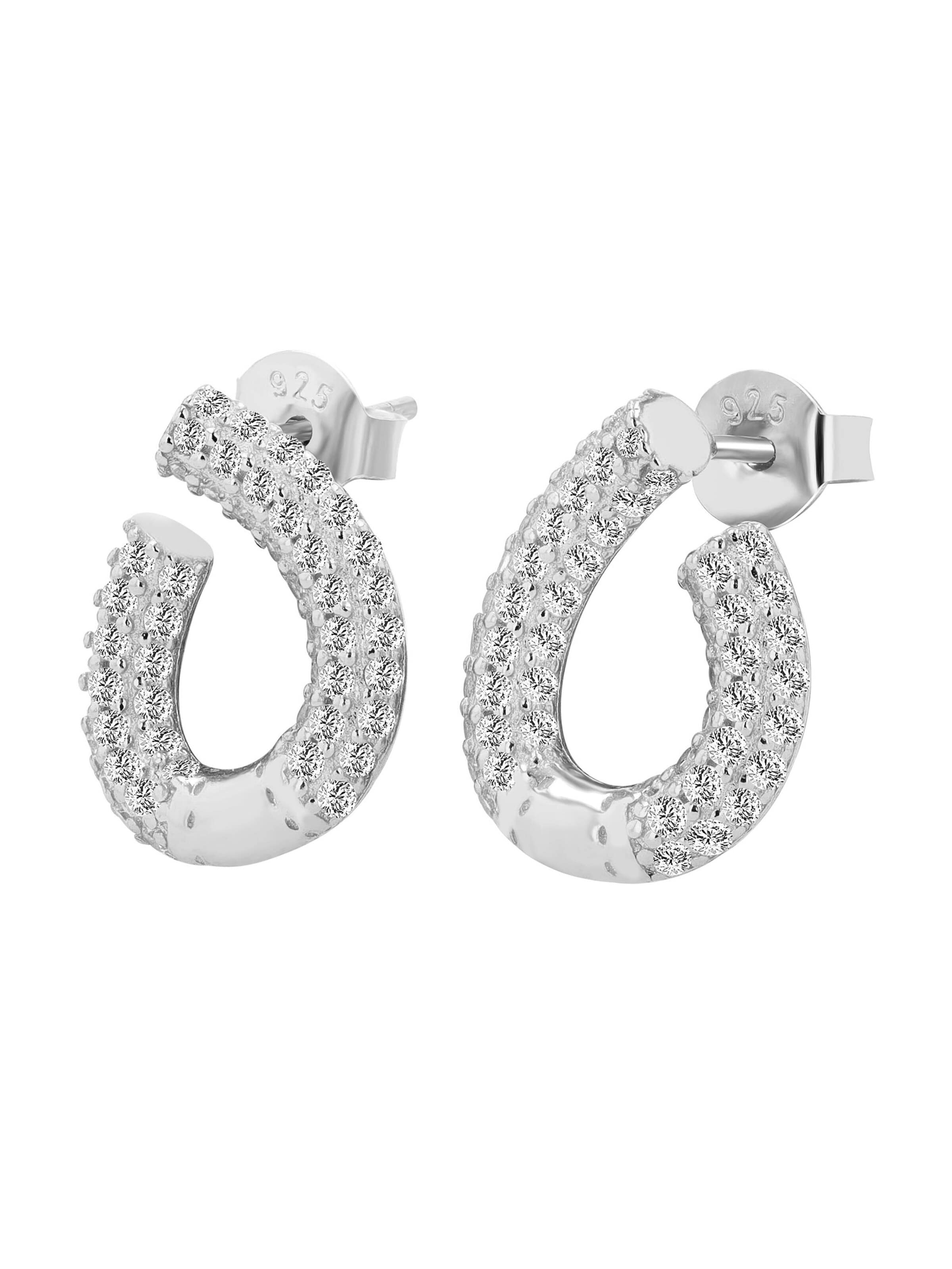 Akzent Earrings '"Elenia" aus 925 Sterlingsilber, rhodiniert, langlebig' in Silver