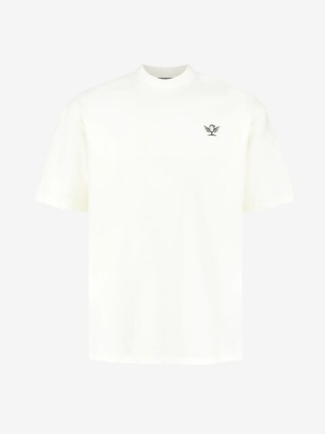 leon aguila Shirt 'Cream Embroidered Tee' in Beige: front