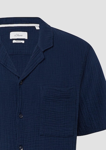 s.Oliver Comfort fit Button Up Shirt in Blue