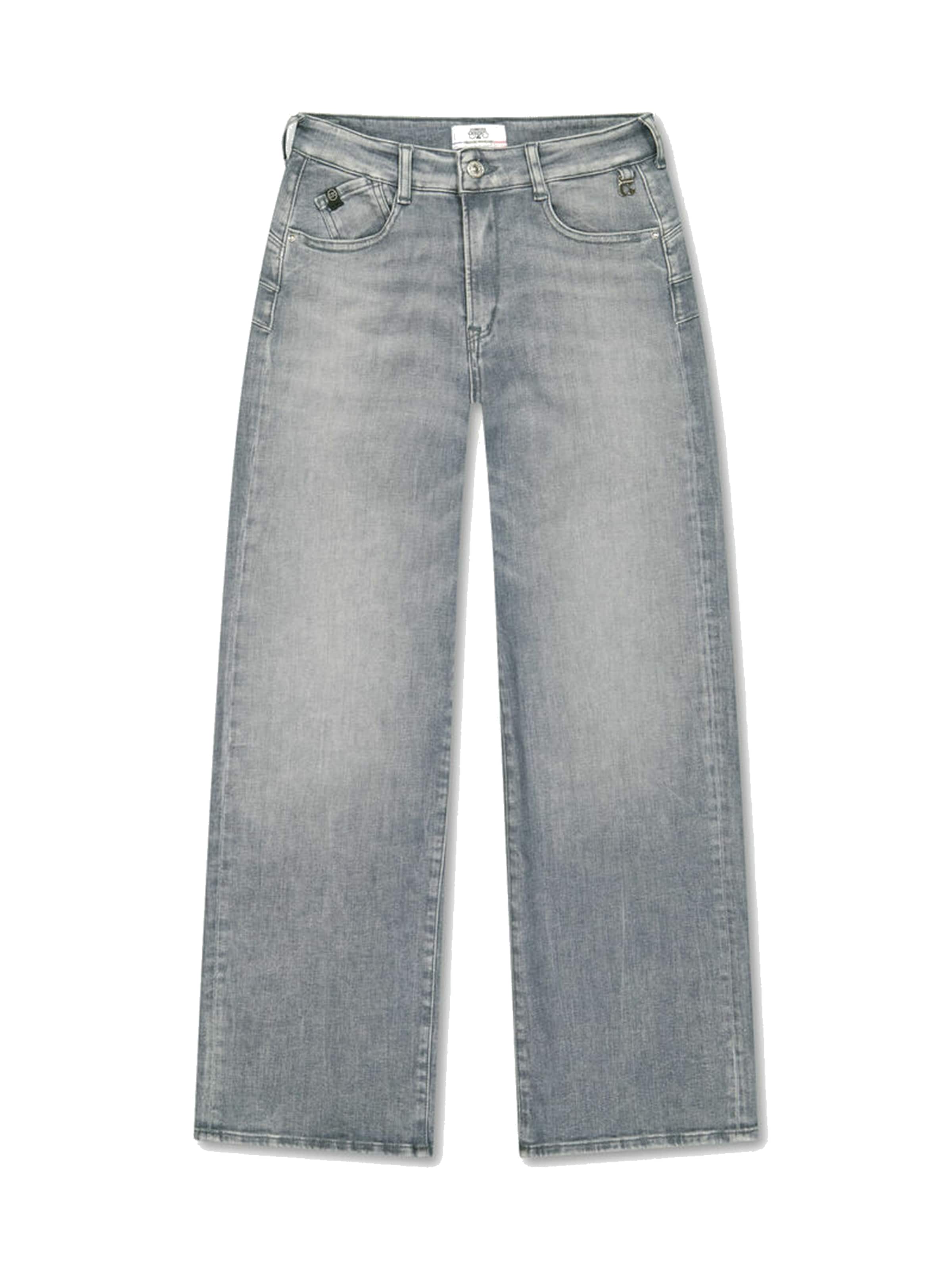 Le Temps Des Cerises Wide leg Jeans in Grijs: voorkant