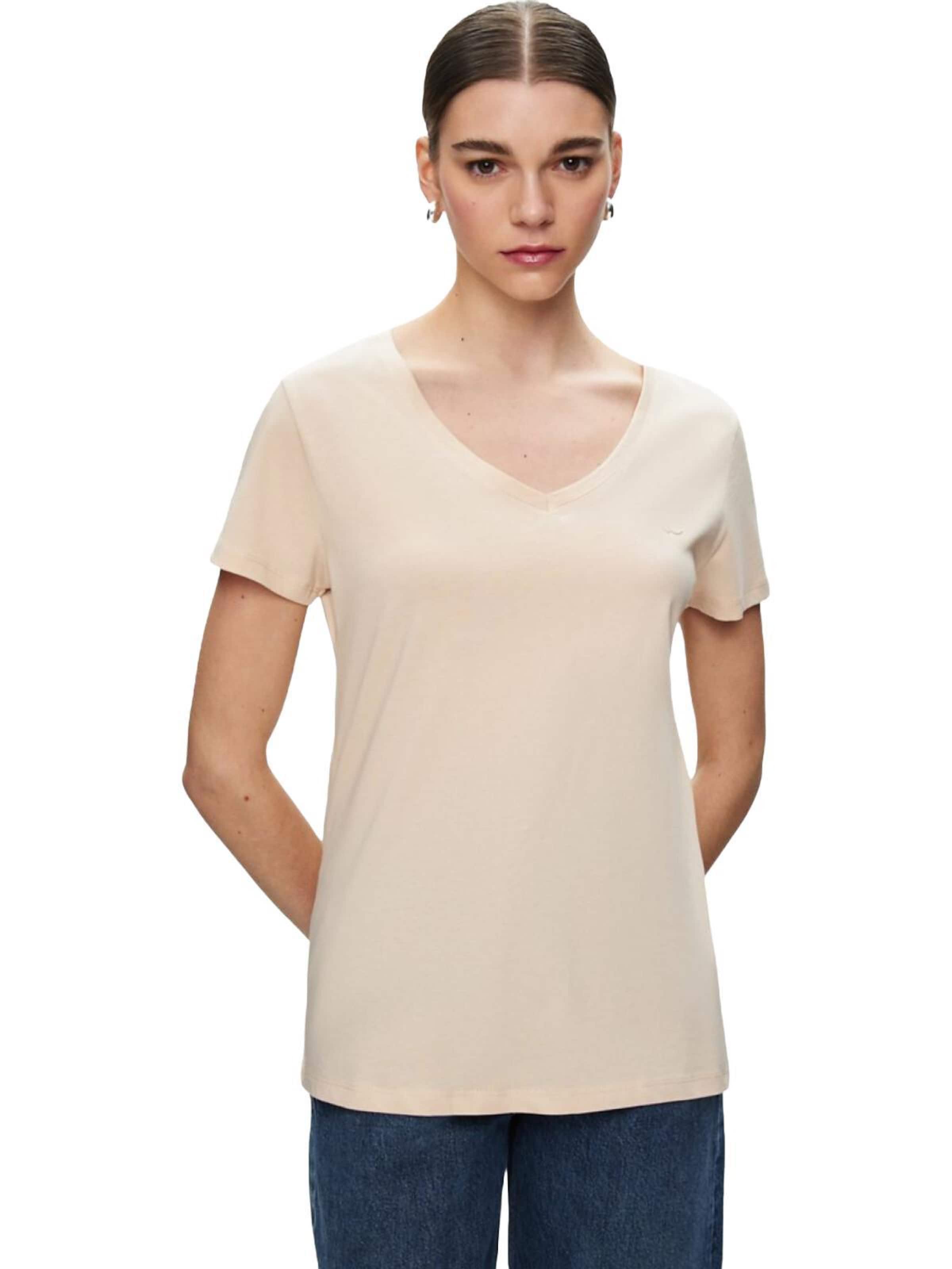 Maglietta 'LTB Jeans Damen-T-Shirt mit V-Ausschnitt' di LTB Jeans in beige: frontale