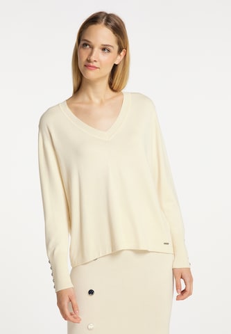 DreiMaster Klassik Sweater in White: front