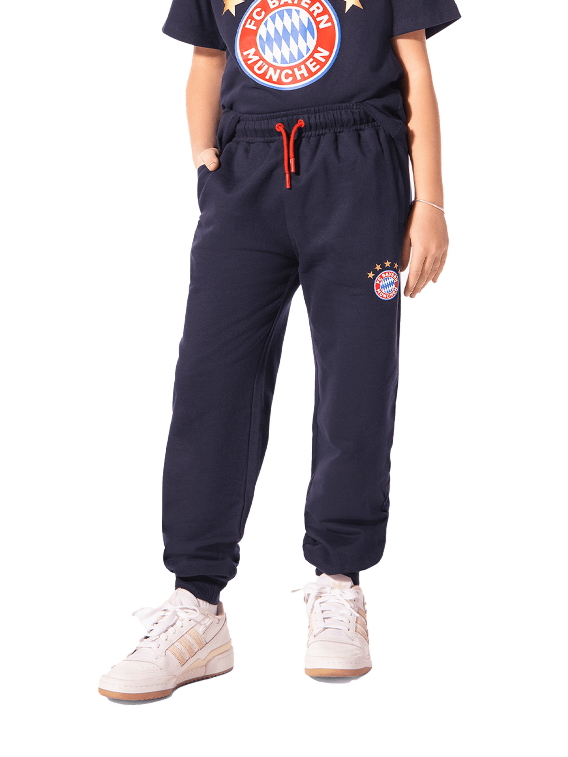 FC BAYERN MÜNCHEN Tapered Pants 'Essential' in Blue: front